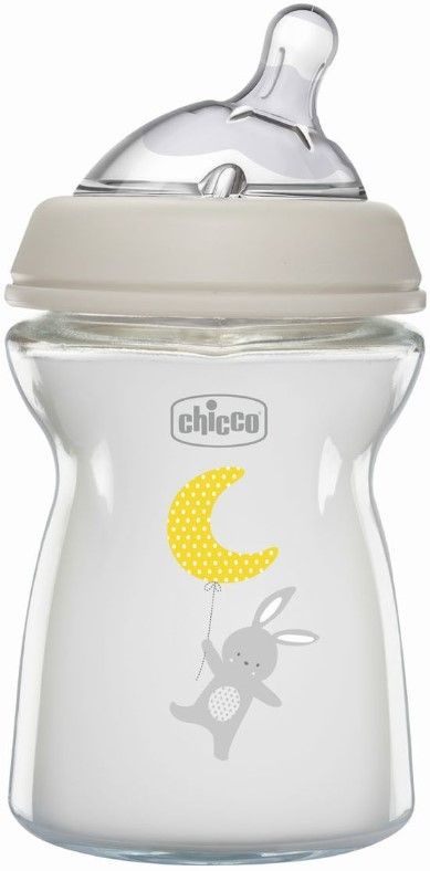 Chicco Láhev kojenecká sklo Natural Feeling 150 ml neutral 0m+